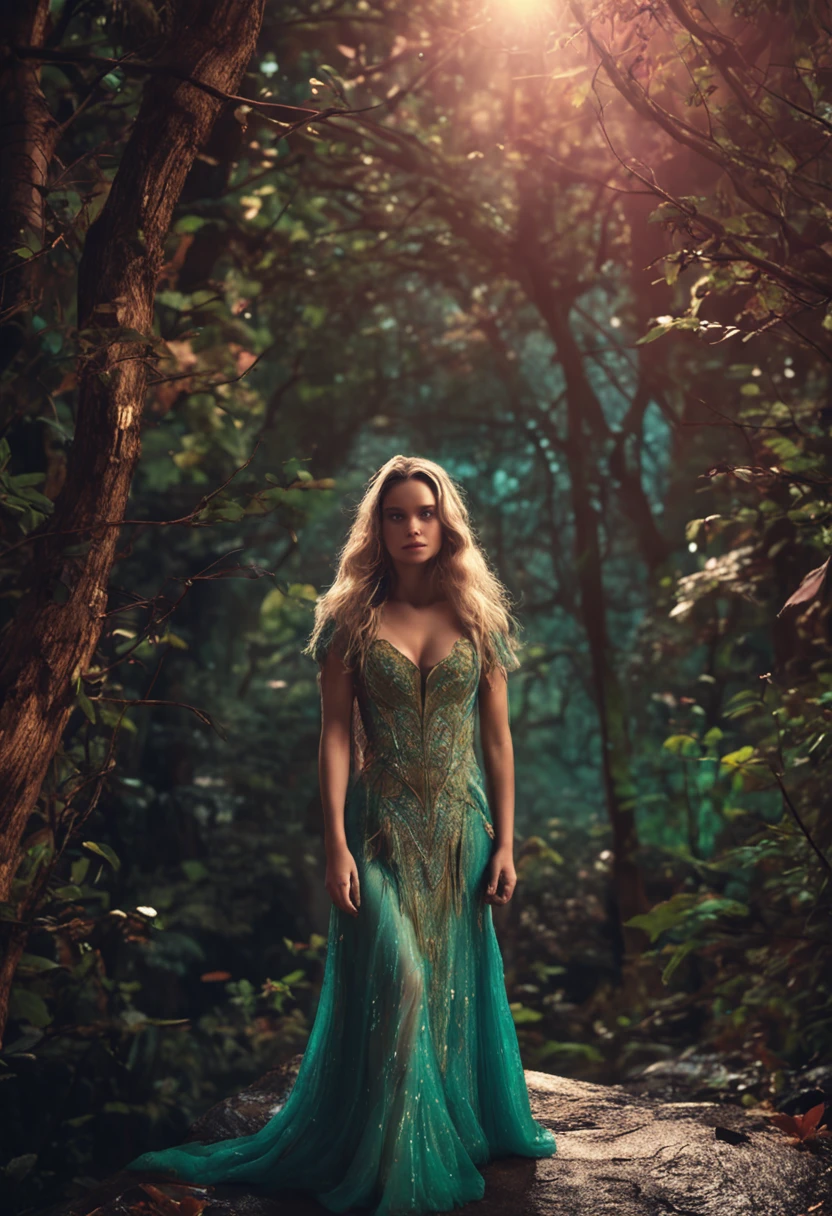 An Elf standing In a Forest,  Perfect Body, Perfect face, perfect eyes, detailed and intrincicated, HD
