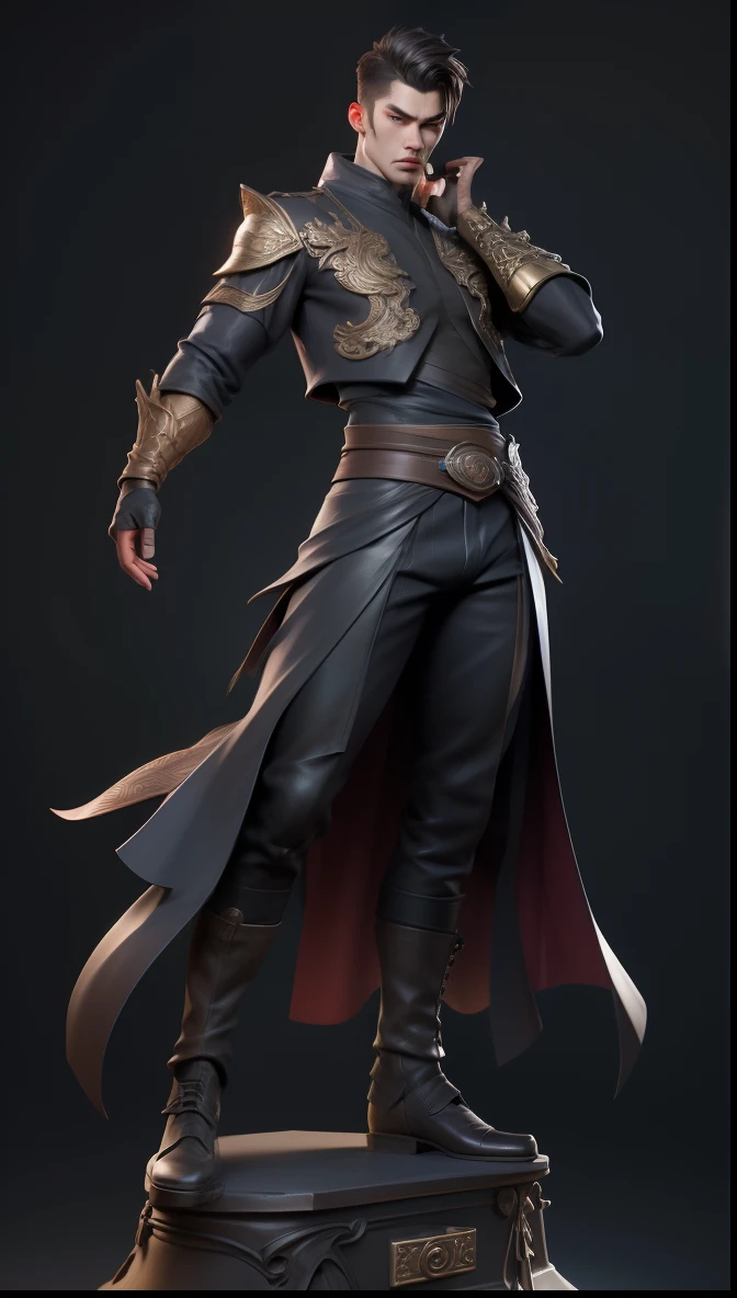 Sculptural model design，Escultura，male people，Handsome，musculous，Wu Yifan（Blank background）