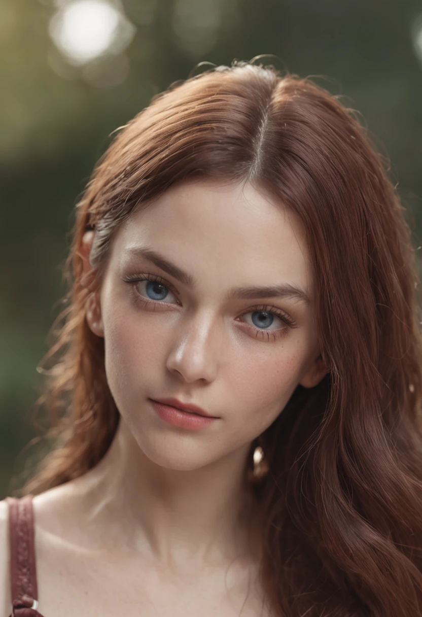 of a real,The facial features are meticulously depicted,Realistic skin texture,Uncle Beard,There is a scar on his face,closeup cleavage,head portrait,Pout,Blue eyes,Short-cut hair of maroon color,depth of fields,dynamic blur,high light,Real light,Ray traching,oc rendered,Hyper-realistic,best qualtiy,8K,Works of masters,super-fine,Detailed pubic hair,Correct anatomy,sharp focus on eyes,Bokeh,Facial features are carefully depicted