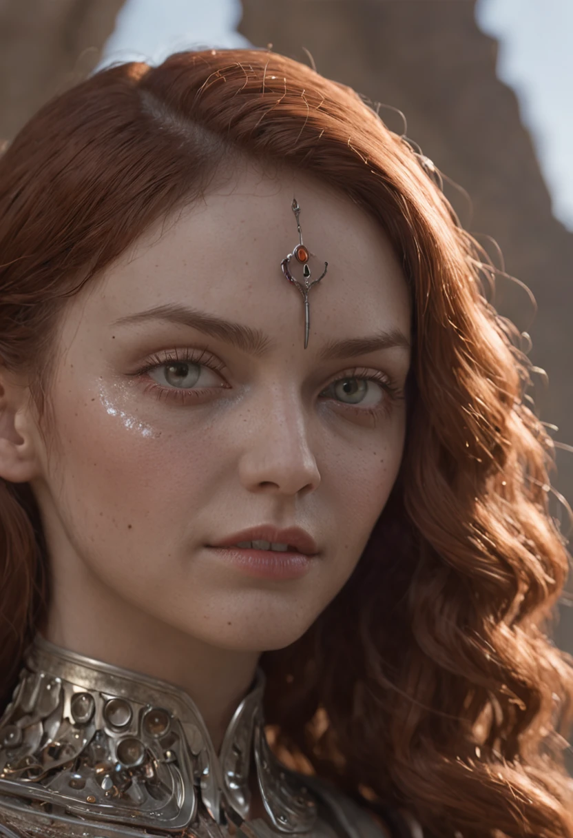 (8k, ARTISTIC photography, best quality, masterpiece: 1.2), (realistic, photorealistic: 1.37) 1 Mechanical Girl (((Lily Cole))) , (Ultra-realistic detail)), portrait, global illumination, shadows, octane rendering, 8K, ultra sharp, big, cleavage exposed raw skin, metal, intricate ornament details, cold colors, Egyptian details, very intricate details, realistic light, CGSoation trend, purple eyes, glowing eyes, facing the camera, neon details, mechanical limbs, blood vessels connected to tubes, mechanical vertebrae attached to the back, mechanical cervical attachment to the neck, sitting, wires and cables connecting to the head, Evangelion, small LED lamp,