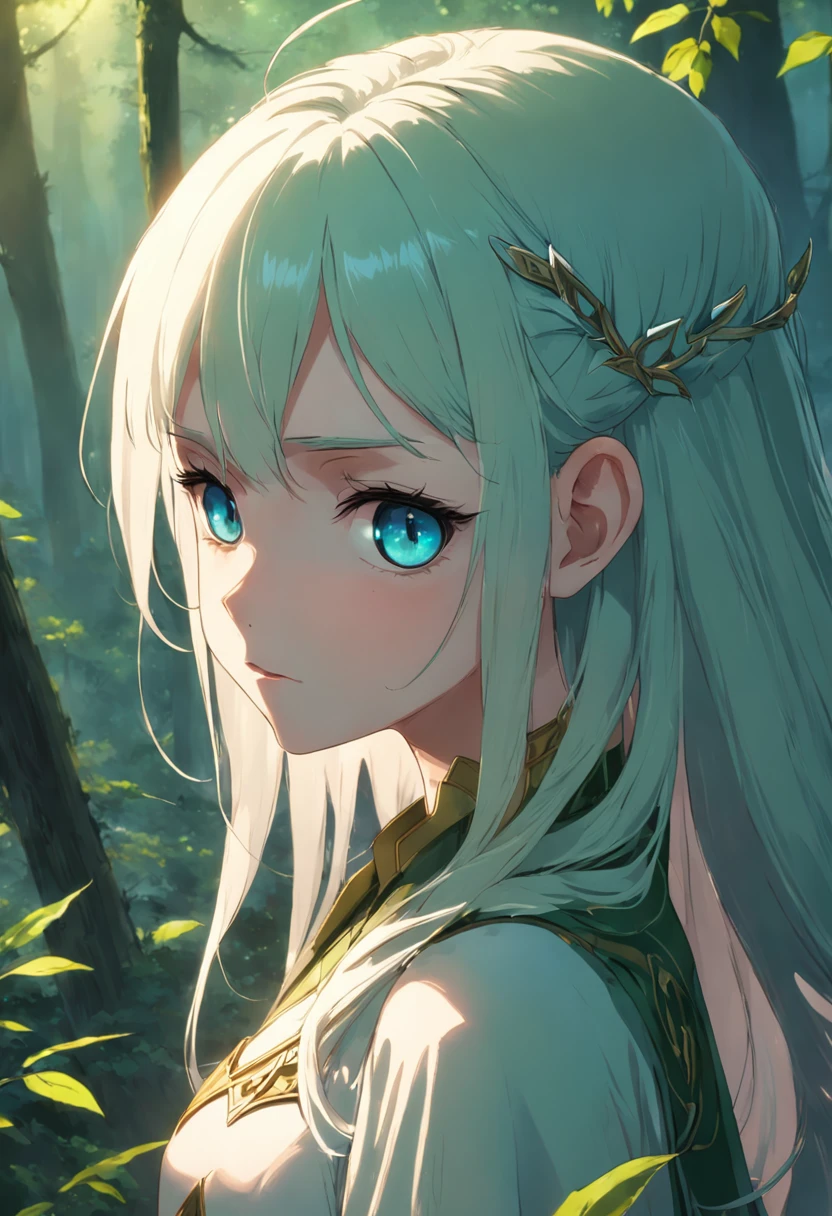 An Elf standing In a Forest, Perfect Body, Perfect face, perfect eyes, detailed and intrincicated, HD