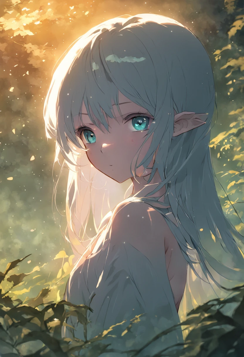 An Elf standing In a Forest, Perfect Body, Perfect face, perfect eyes, detailed and intrincicated, HD