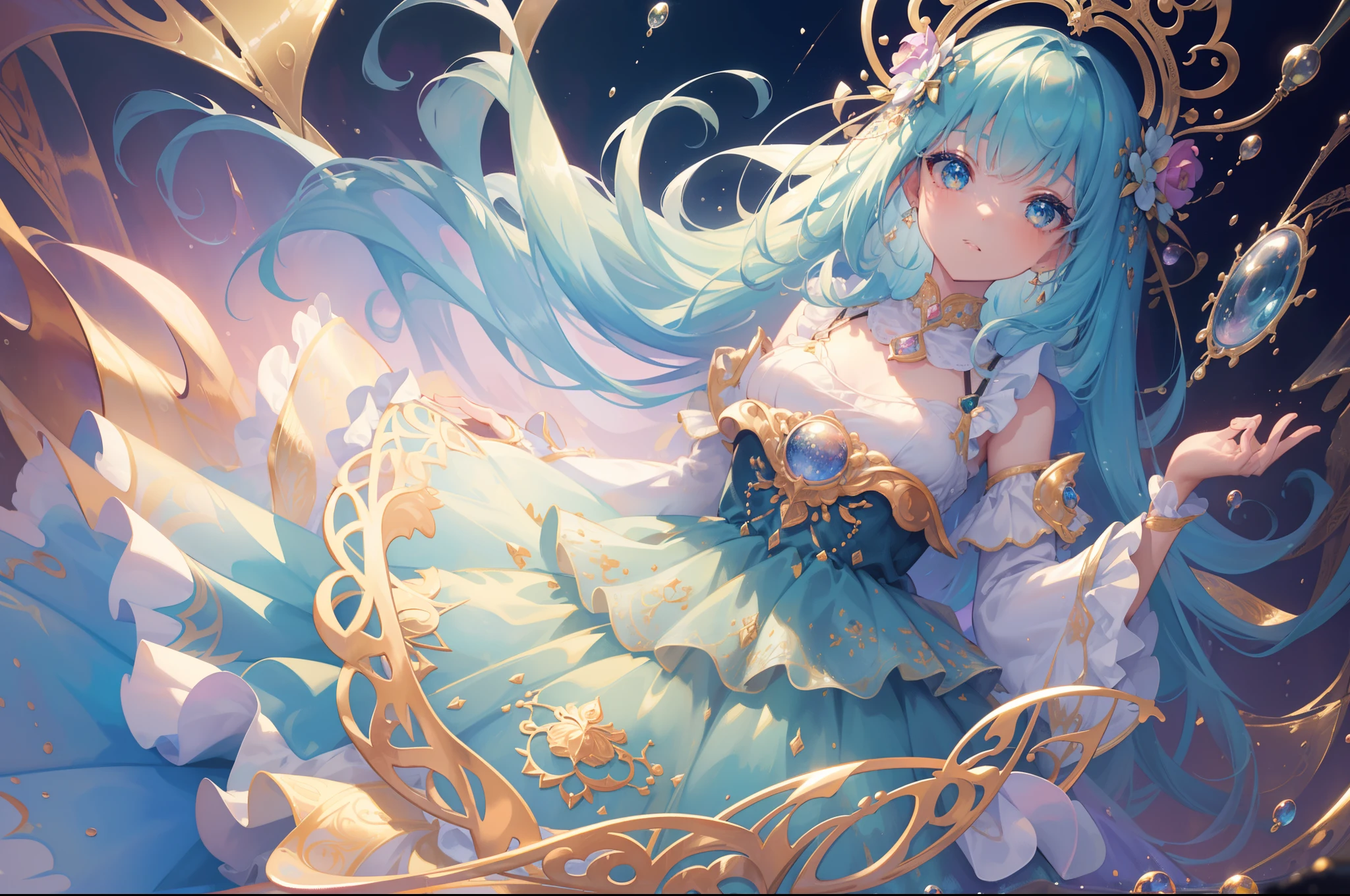Dress, light colourful dress, long dress, elegant, princess