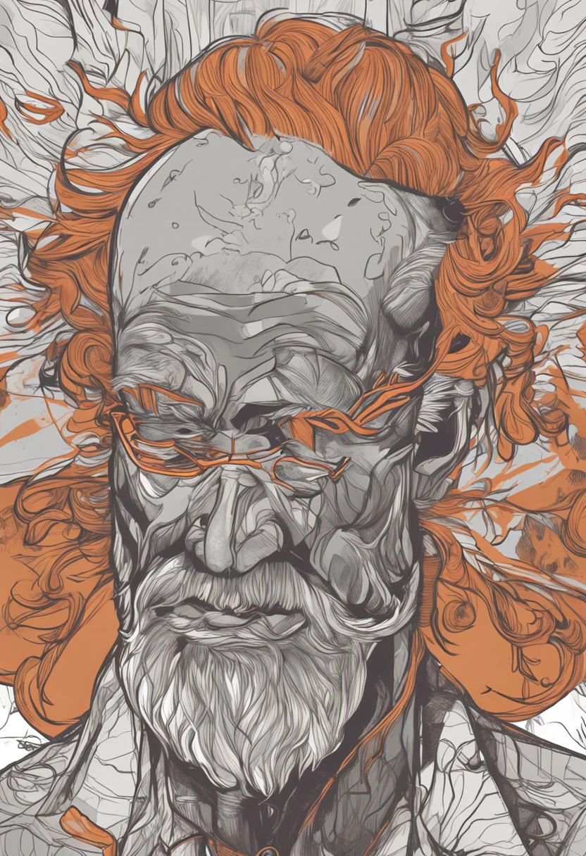 of a real,The facial features are meticulously depicted,Realistic skin texture,Uncle Beard,(male people:1.4),There is a scar on his face,closeup cleavage,head portrait,Pout,Blue eyes,Short-cut hair of maroon color,depth of fields,dynamic blur,high light,Real light,Ray traching,oc rendered,Hyper-realistic,best qualtiy,8K,Works of masters,super-fine,Detailed pubic hair,Correct anatomy,sharp focus on eyes,Bokeh,Facial features are carefully depicted