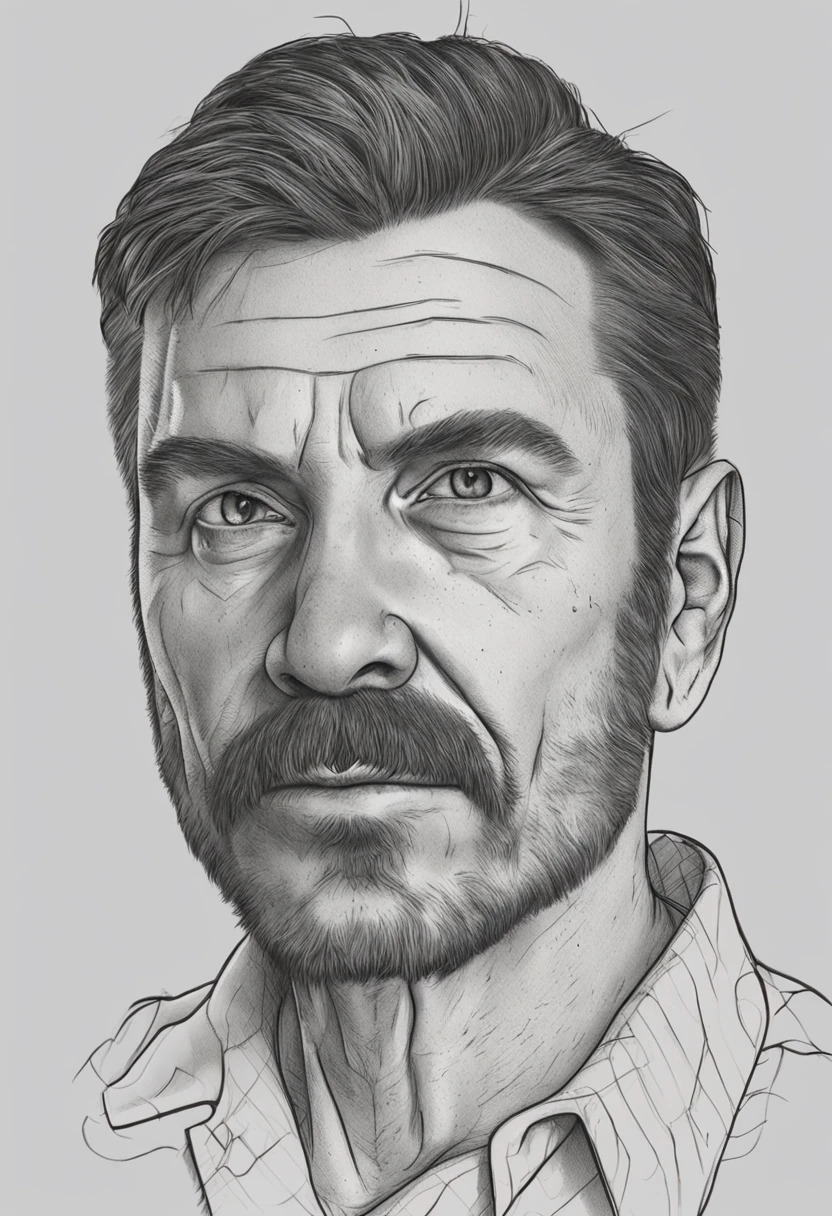 of a real,The facial features are meticulously depicted,Realistic skin texture,Uncle Beard,(male people:1.4),There is a scar on his face,closeup cleavage,head portrait,Pout,Blue eyes,Short-cut hair of maroon color,depth of fields,dynamic blur,high light,Real light,Ray traching,oc rendered,Hyper-realistic,best qualtiy,8K,Works of masters,super-fine,Detailed pubic hair,Correct anatomy,sharp focus on eyes,Bokeh,Facial features are carefully depicted