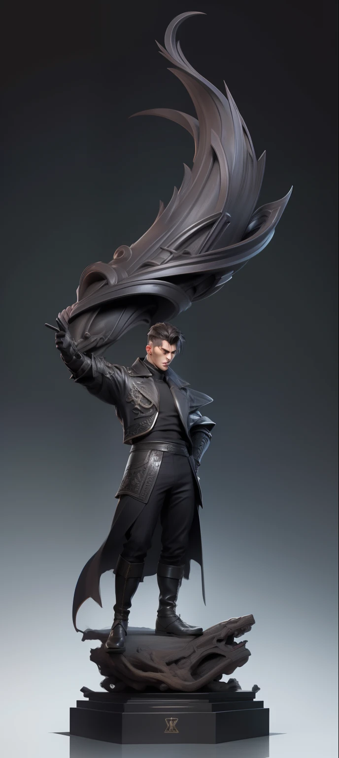 Sculptural model design，Escultura，male people，Handsome，musculous，Wu Yifan（Blank background）