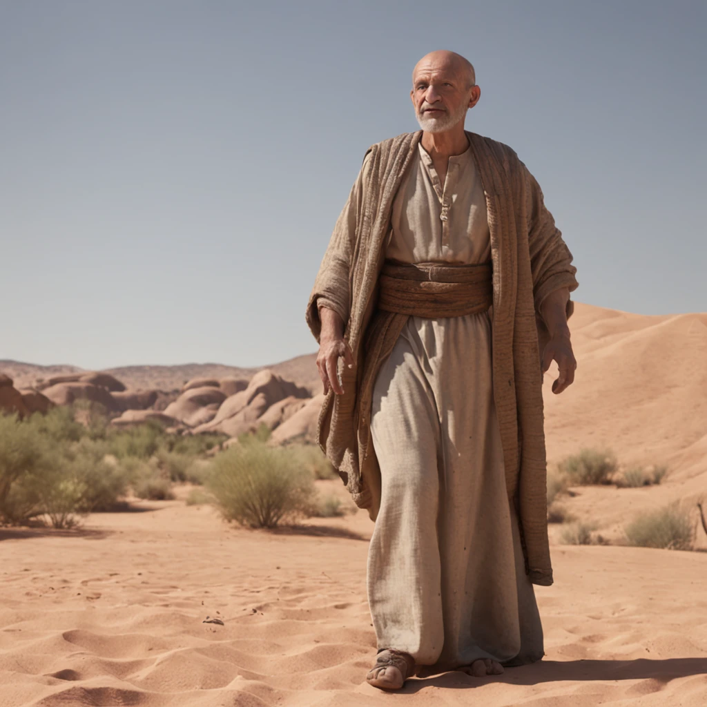 A photorealistic view of Moses and the Burning Parsley in the desert, depicted in high-quality photographic detail. with 8K resolution, Every aspect of the scene is recreated with stunning photorealism. Utilizando o poder do Unreal Engine, The composition is carefully crafted to capture the essence of the moment. macio, The cinematic lighting highlights the characteristics of the scene. Detalhes intrincados, como detalhes da ferramenta, are rendered impressively. Reflections traced by rays and realistic shadows increase the authenticity of the scene. The color palette is elegantly adjusted, criando uma atmosfera envolvente. The result is a hyper-realistic representation, that gives life, imerso em detalhes e profundidade.