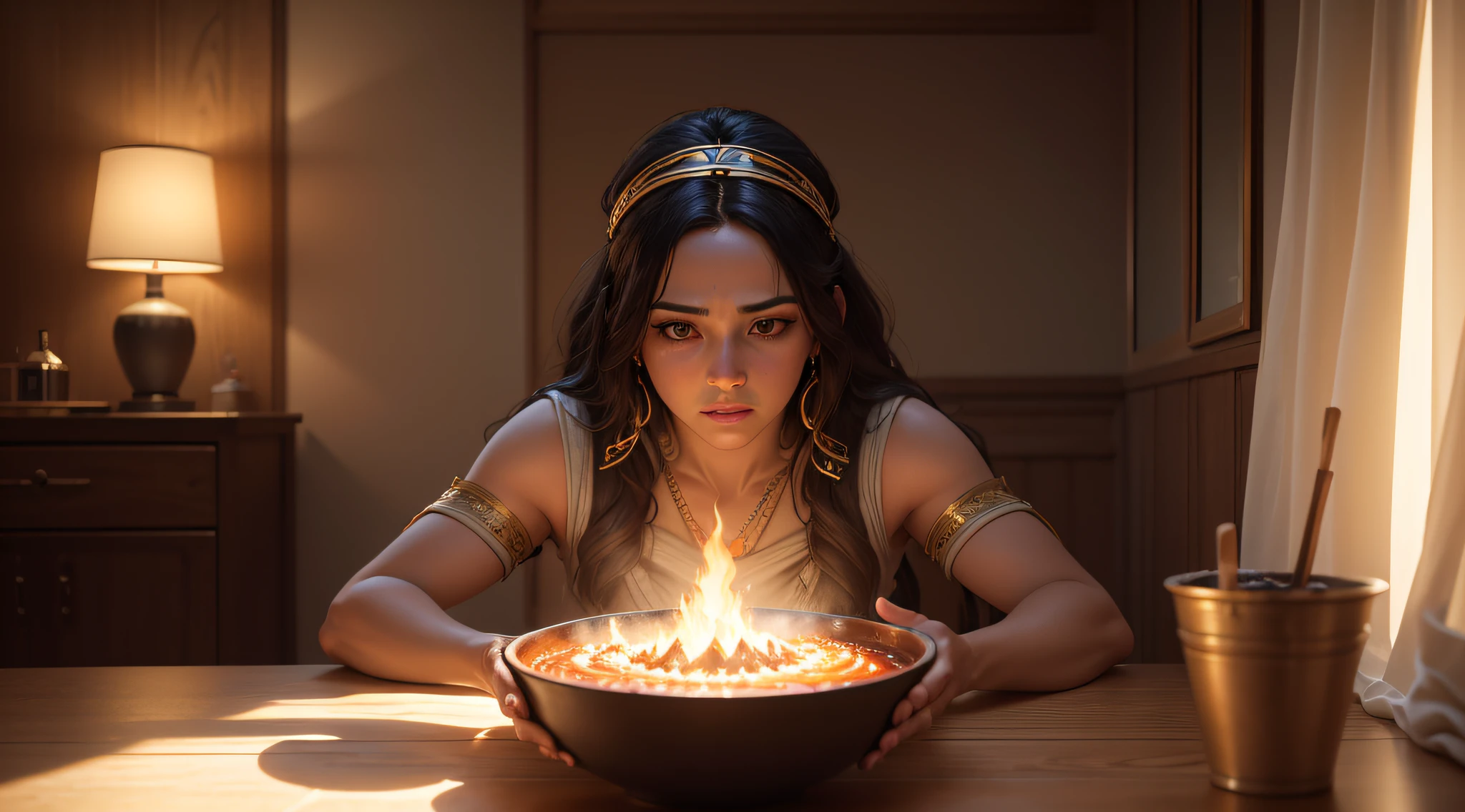 A photorealistic view of Moses and the Burning Salsa depicted in high-quality photographic detail. with 8K resolution, Every aspect of the scene is recreated with stunning photorealism. Utilizando o poder do Unreal Engine, The composition is carefully crafted to capture the essence of the moment. macio, The cinematic lighting highlights the characteristics of the scene. Detalhes intrincados, como detalhes da ferramenta, are rendered impressively. Reflections traced by rays and realistic shadows increase the authenticity of the scene. The color palette is elegantly adjusted, criando uma atmosfera envolvente. The result is a hyper-realistic representation, that gives life, imerso em detalhes e profundidade. --auto