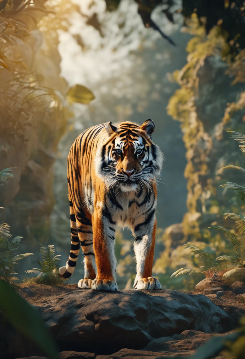 cinematic realistic pictures of tiger,safari, ultra hd, realistic, vivid colors, highly detailed, UHD drawing, pen and ink, perfect composition, beautiful detailed intricate insanely detailed octane render trending on artstation, 8k artistic photography, photorealistic concept art, soft natural volumetric cinematic perfect light