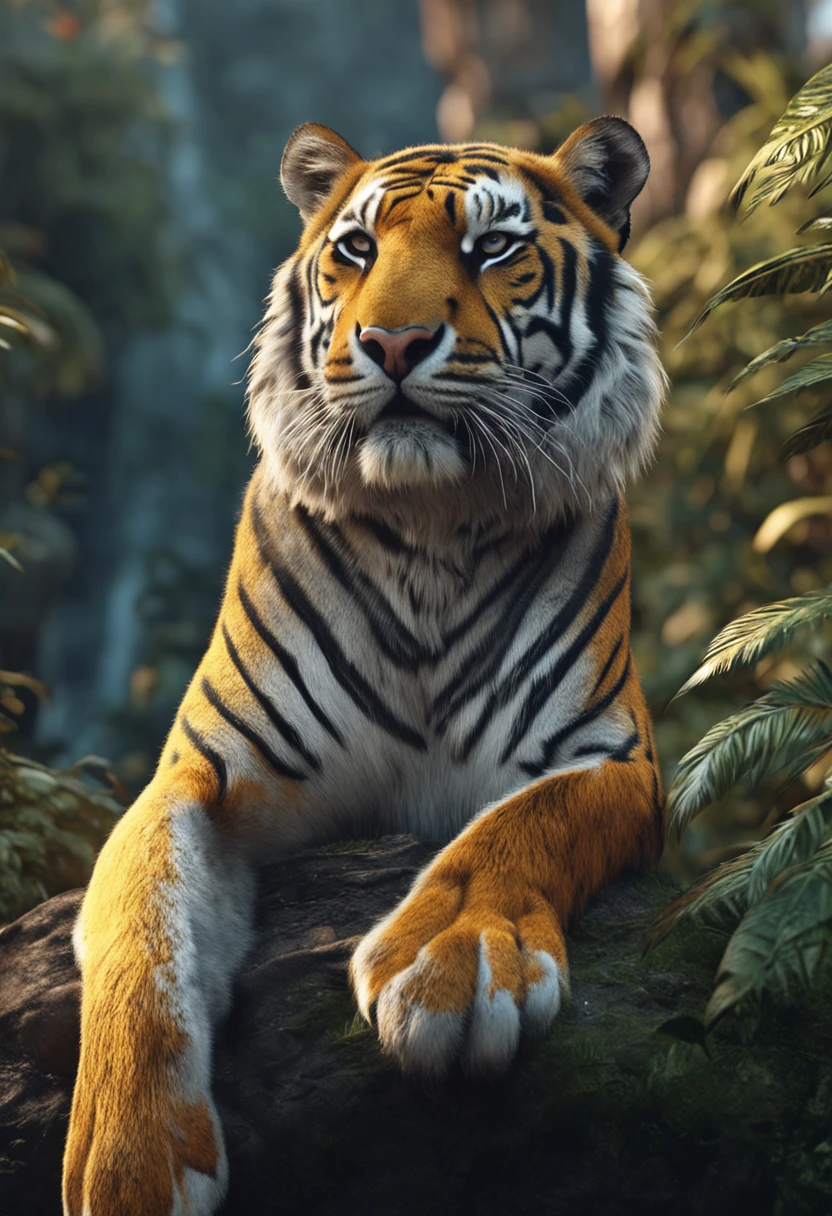 cinematic realistic pictures of tiger,safari, ultra hd, realistic, vivid colors, highly detailed, UHD drawing, pen and ink, perfect composition, beautiful detailed intricate insanely detailed octane render trending on artstation, 8k artistic photography, photorealistic concept art, soft natural volumetric cinematic perfect light
