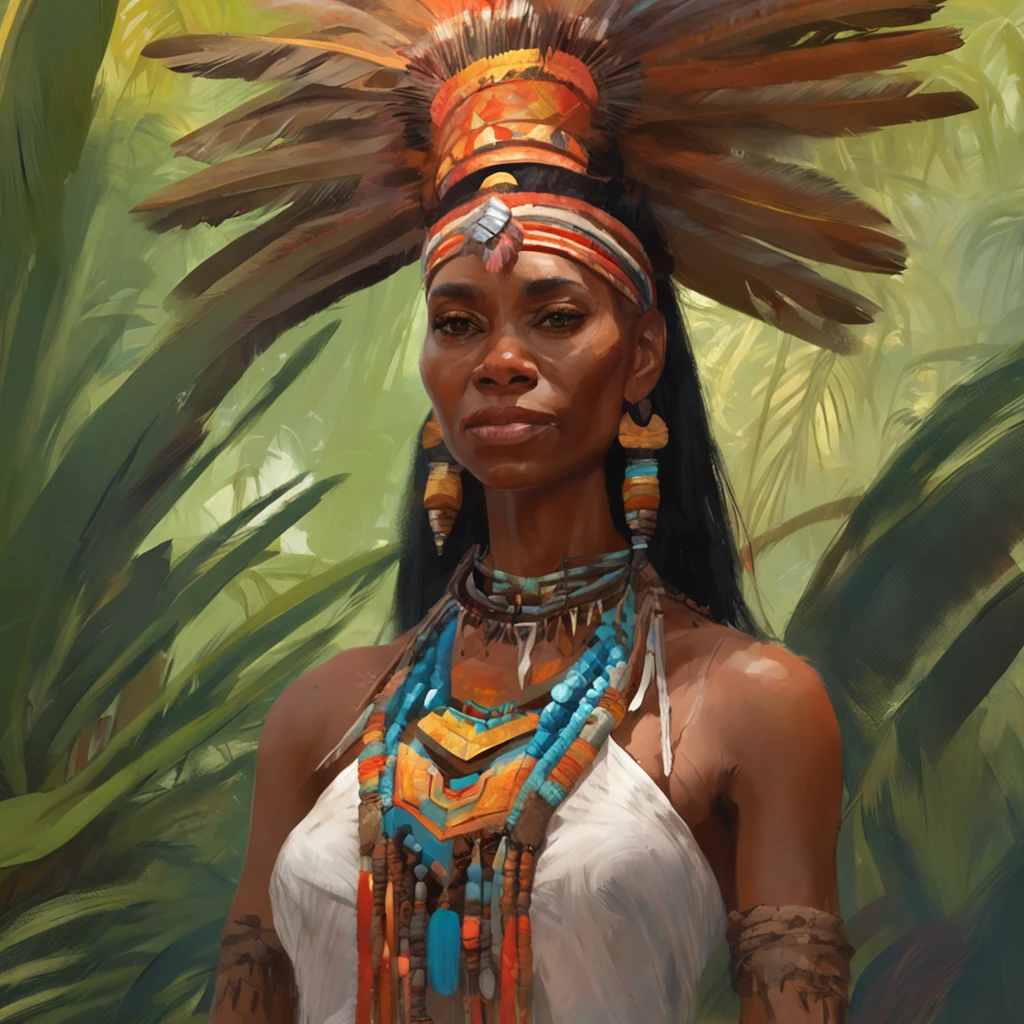 araffe woman in native dress with feathers and jewelry in the jungle, aztec princess portrait, [ trending on cgsociety ]!!, artwork in the style of guweiz, trending in cgsociety, 🌺 cgsociety, deviantart artstation cgscosiety, cgsociety portrait, 3 d render character art 8 k, 8k high quality detailed art