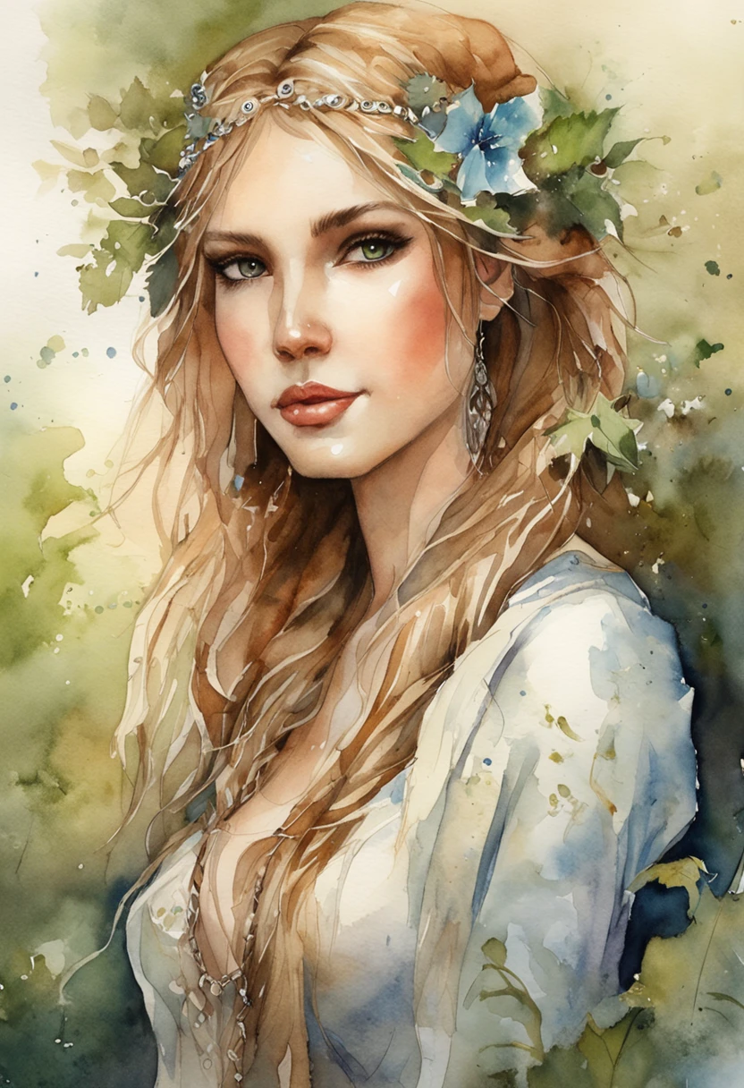 An Elf standing In a Forest, Perfect Body, Perfect face, perfect eyes, detailed and intrincicated, HD