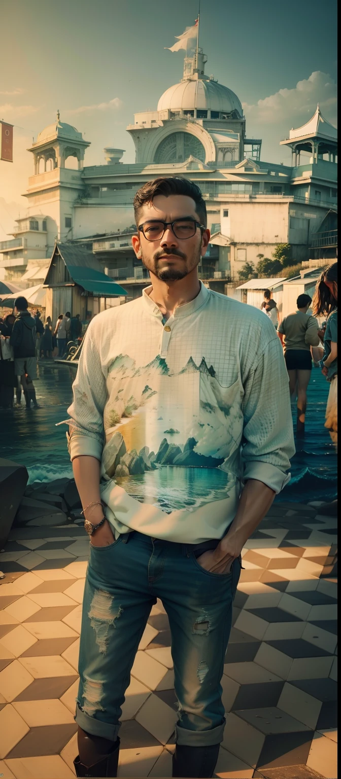 Change background sea shore