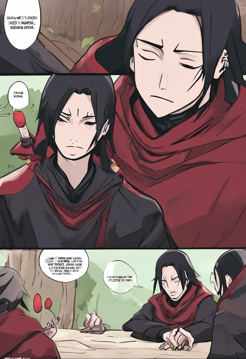 O Rei Uchiha Itachi Sozinho Sentado Em Um Trono Feito De Penas Pretas, Hiper Detalhado, Hiper Realista Melhor Qualidade