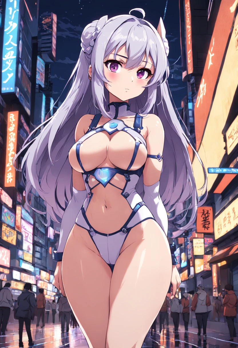 anime woman, big breats, skinny, pixel art style