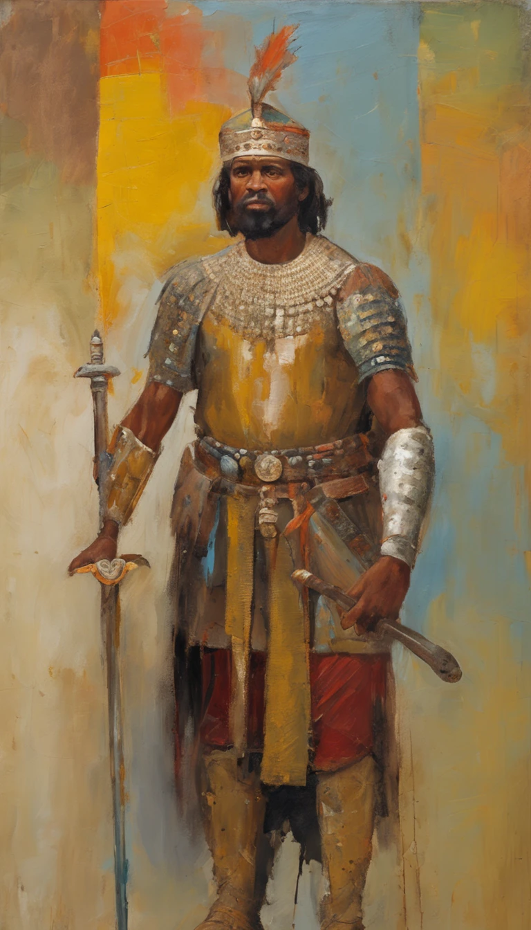 Django Man, (Arab), ((rider)), 1400 years ago, armor, sword in hand, great body, great face, great eyes, (((detailed and complex))), ((8K))