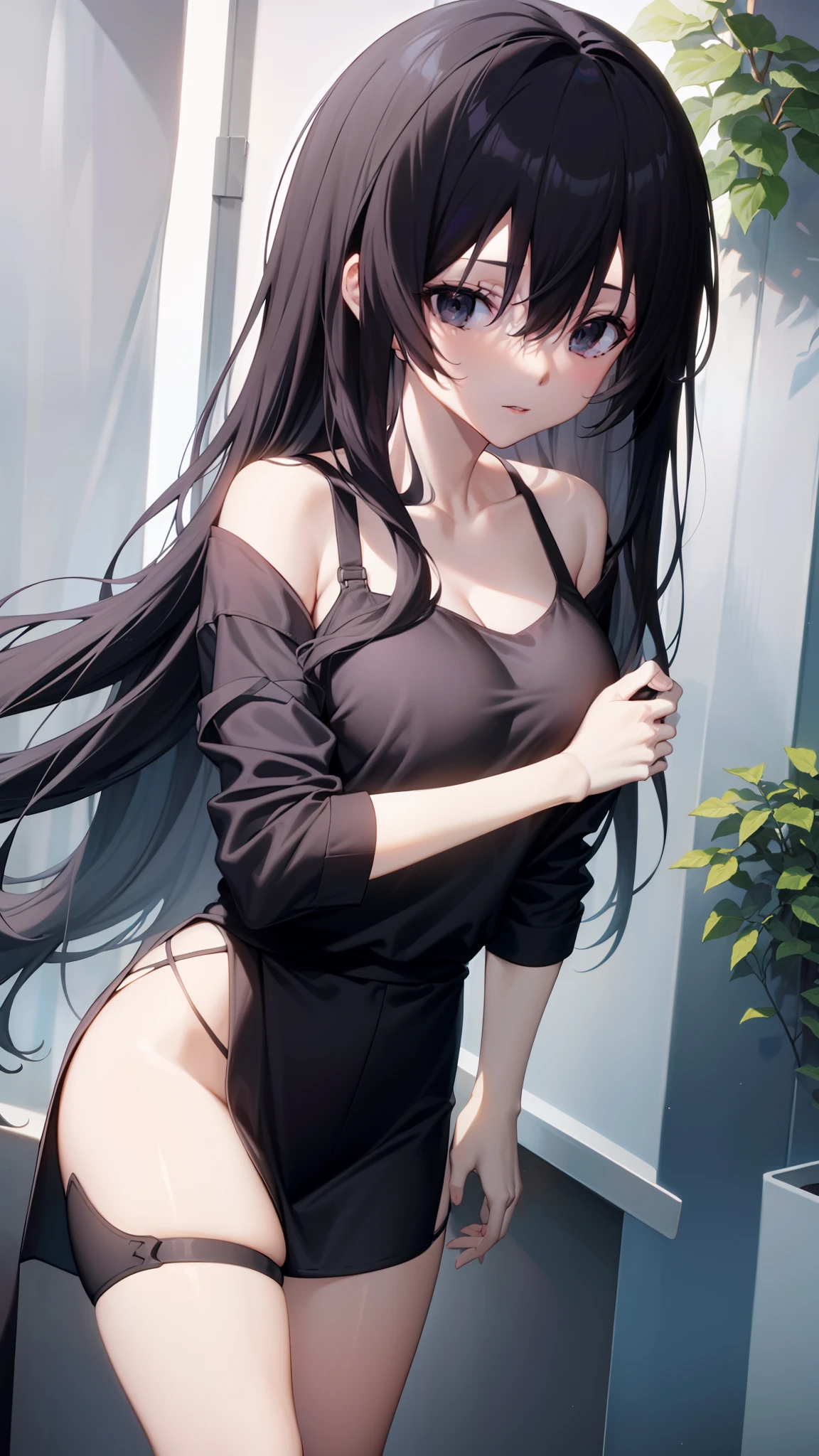 JK,Beth,,Expose the private part,Sexual turn,Long black hair,爆乳