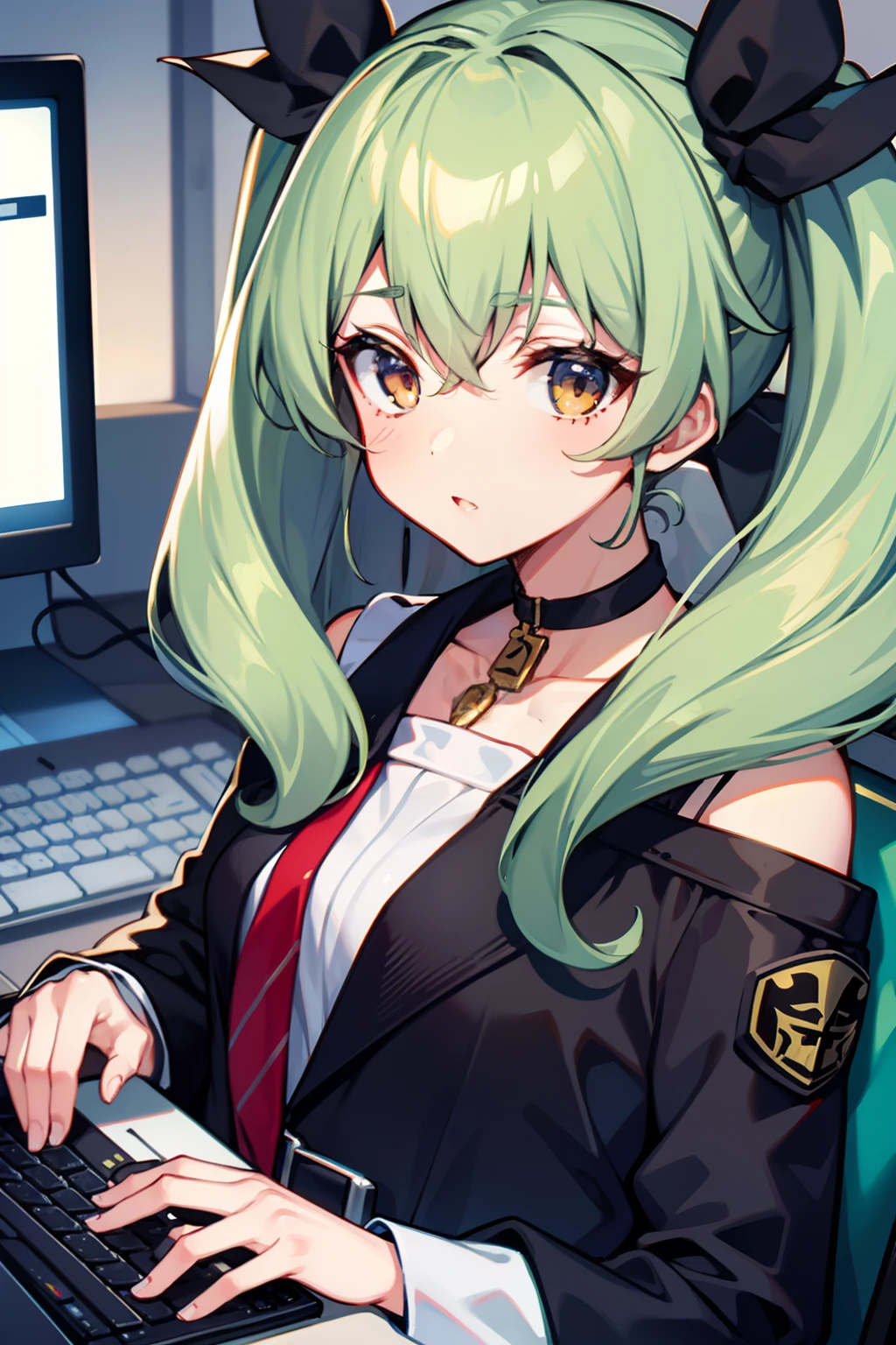 anchovy de girls und panze hackeando no computador