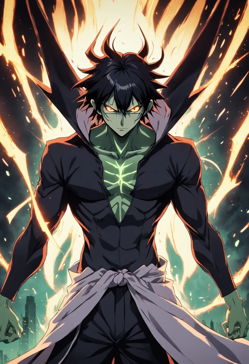 Design a gripping poster featuring Ulquiorra Cifer from "Bleach" in a fit of rage. Capture the essence of his burning determination and unyielding spirit as he unleashes his wrath upon his enemies. Keep it short, bold, and intense to convey the raw power of Ulquiorra Cifer's anger., Hypnotic, Androgynous, Gadgetpunk, face shot, Cinema4D rendering, Depth of field, Tapestry, black colors, Classical Realism, glow in the dark lighting, Hyper realistic, dramatic shadows, film noir style, 4k