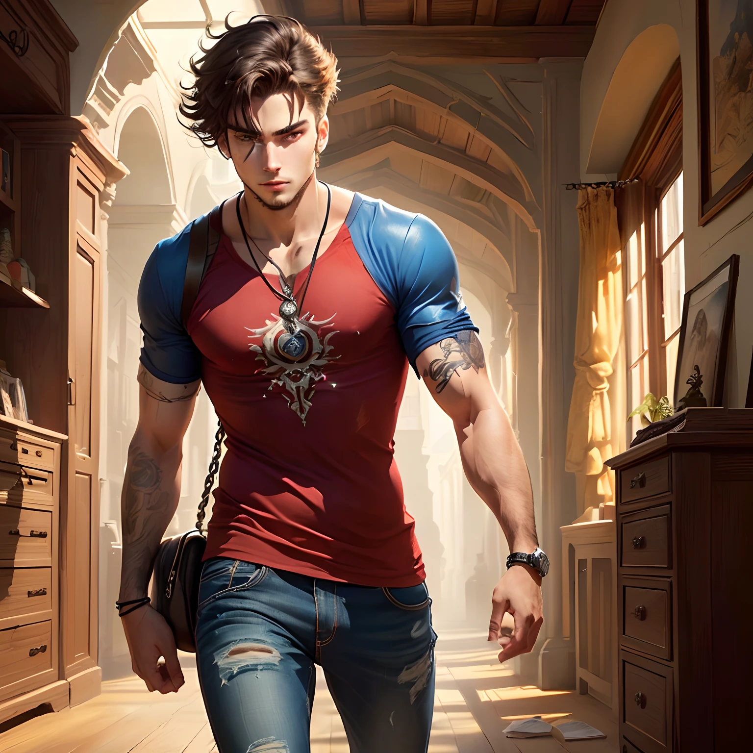 Jovem detetive de RPG do seculo XX,homem