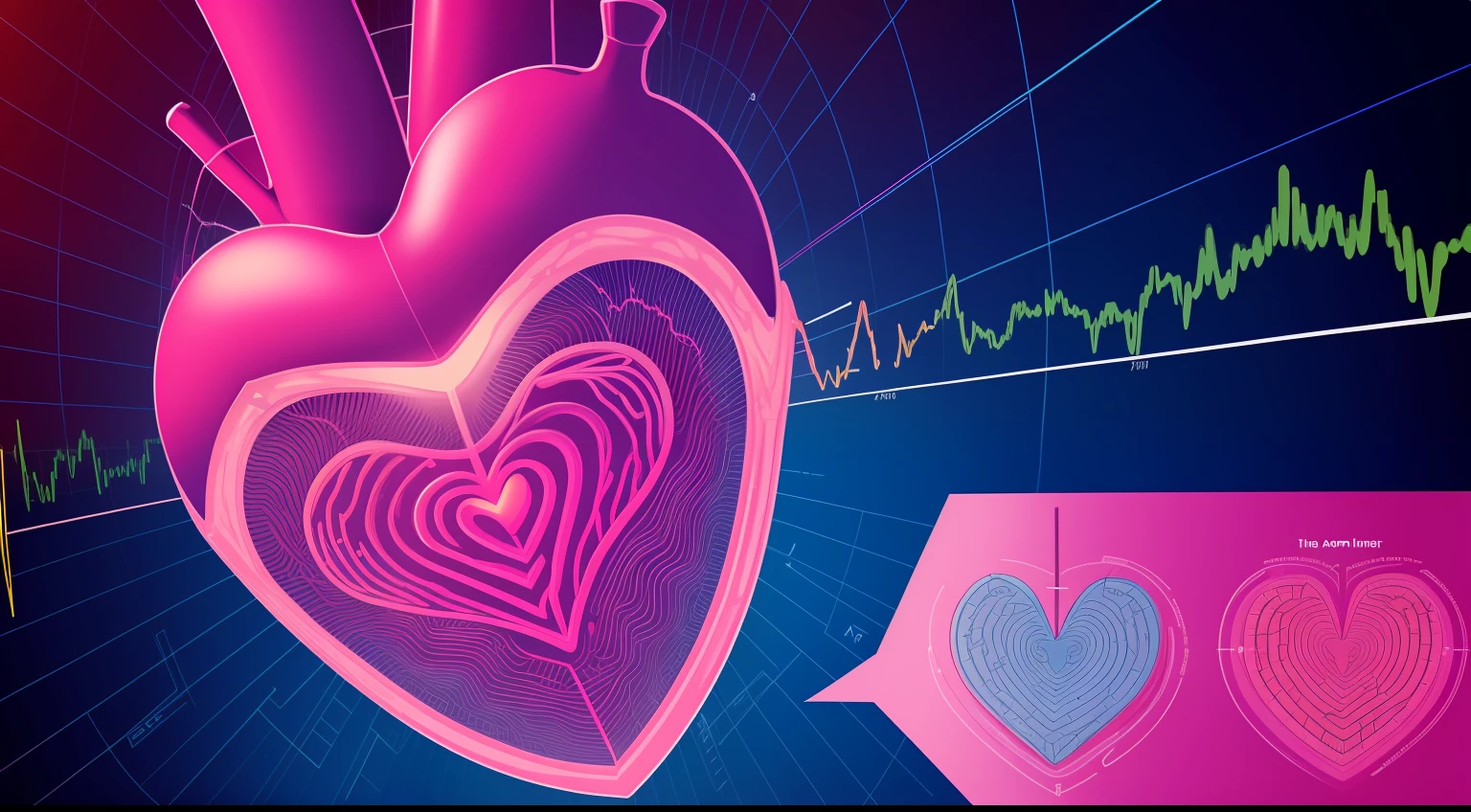 Illustration of a human heart and a chart depicting an irregular heartbeat.