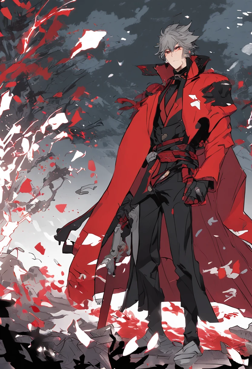 a close up of a person in a red and black outfit, royal attire akira, key anime art, keqing from genshin impact, by Yang J, official character illustration, heise jinyao, official character art, shigenori soejima illustration, shirow masamune, full body black and red longcoat, anime full body illustration, official art