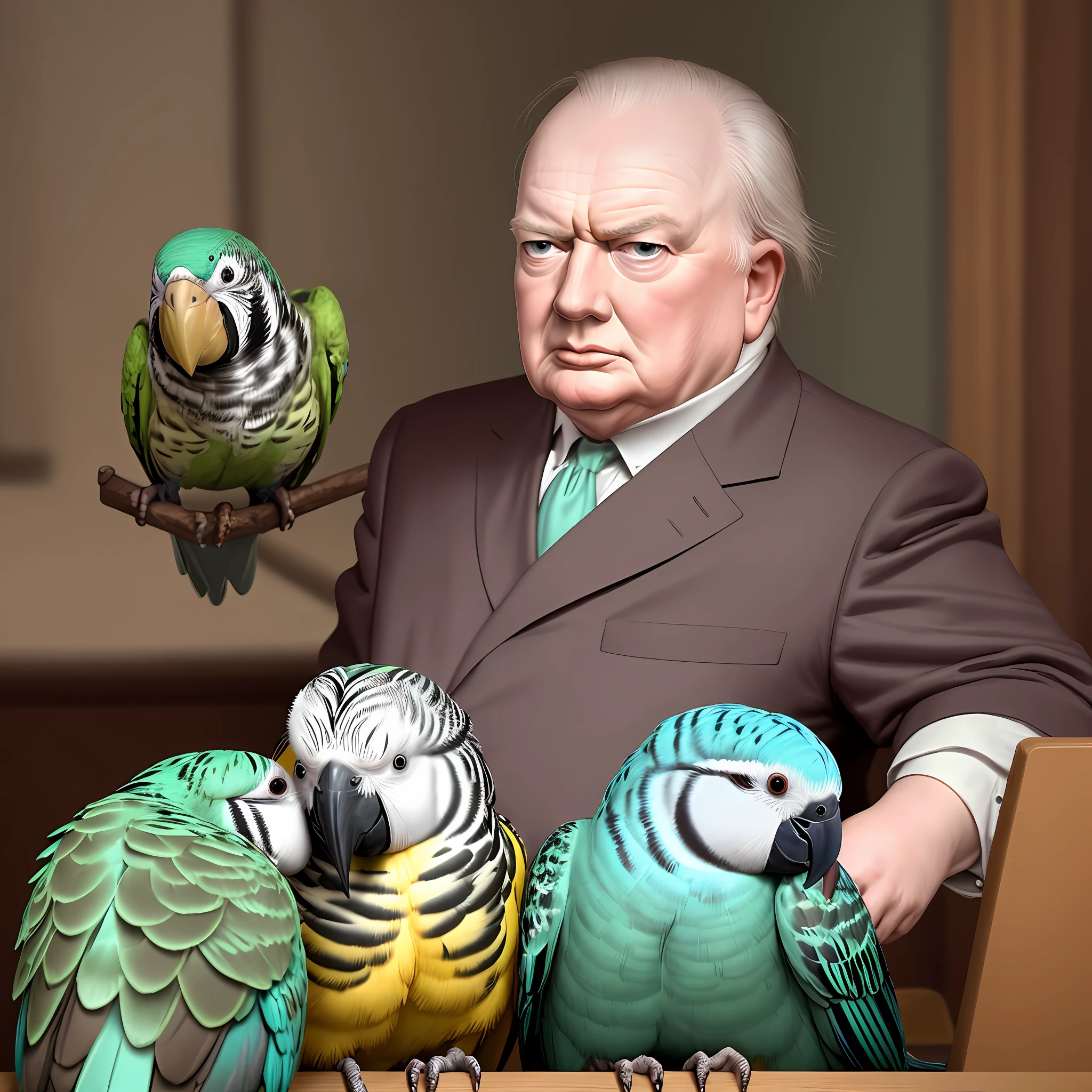 Budgerigar Parrot that looks like Winston Churchill