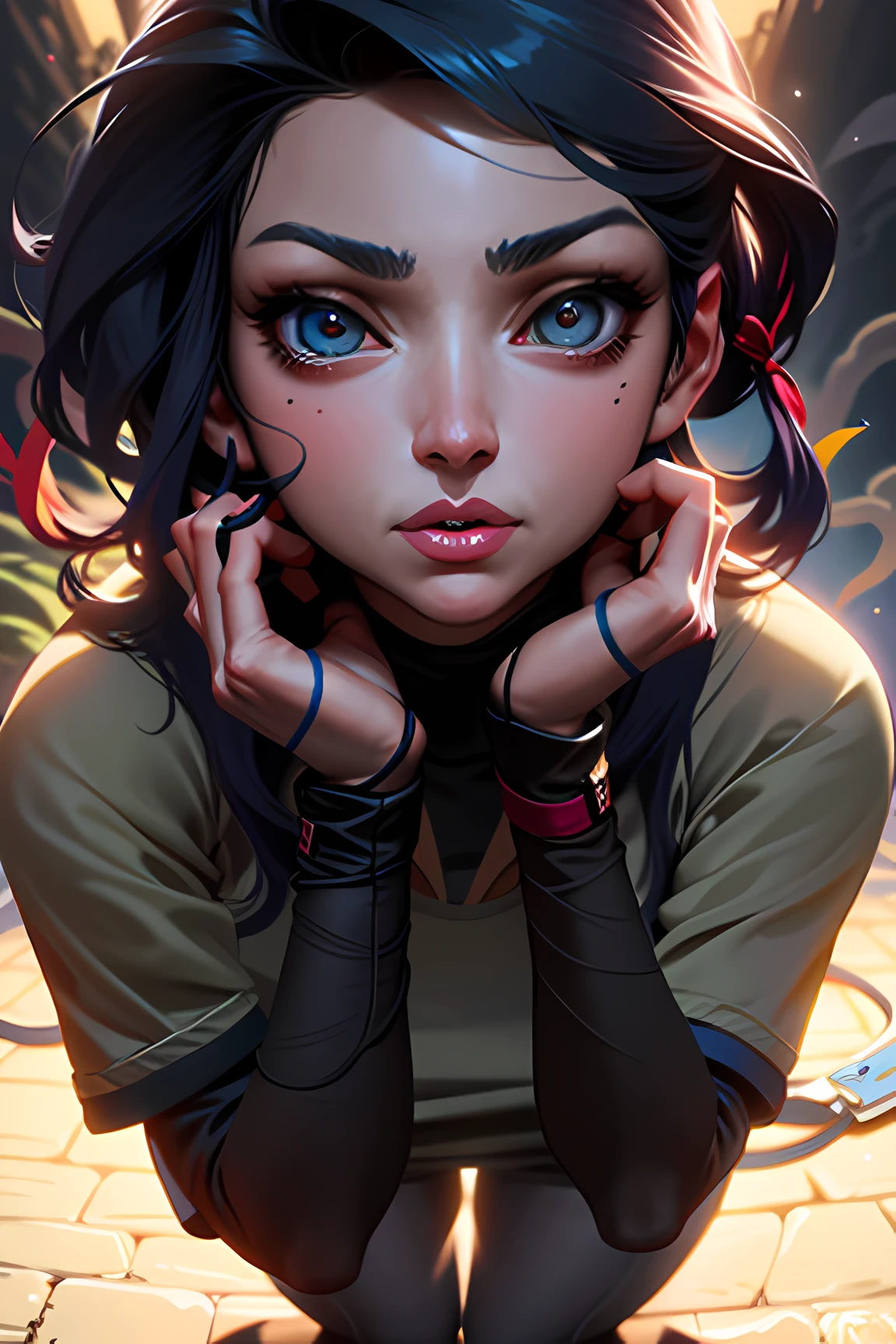 Chica de anime con ojos azules y cabello negro posando para una foto, Artgerm extremadamente detallado, Retrato de Artgerm, Artgerm y Lois van Baarle, Lois van Baarle y Rossdrew, Artgerm y Atey Ghailan, Estilo Artgerm, Artgerm detallado, Estilo Artgerm, Artgerm. High detail