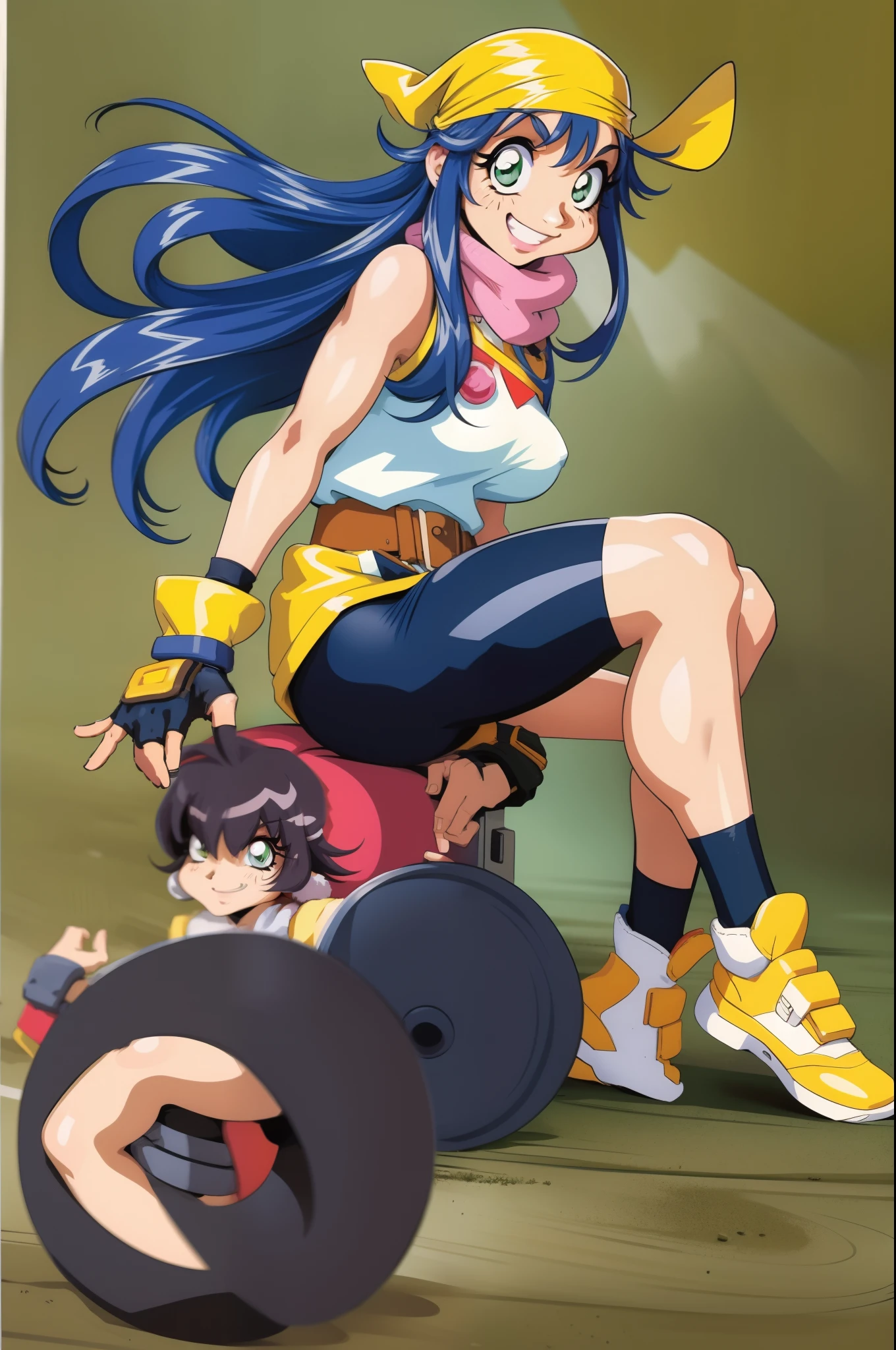 beautiful, masterpiece, best quality, extremely detailed face, perfect lighting, 1girl, wonderjlu, black hair, long hair, star (symbol), big breasts, leotard, red footwear,