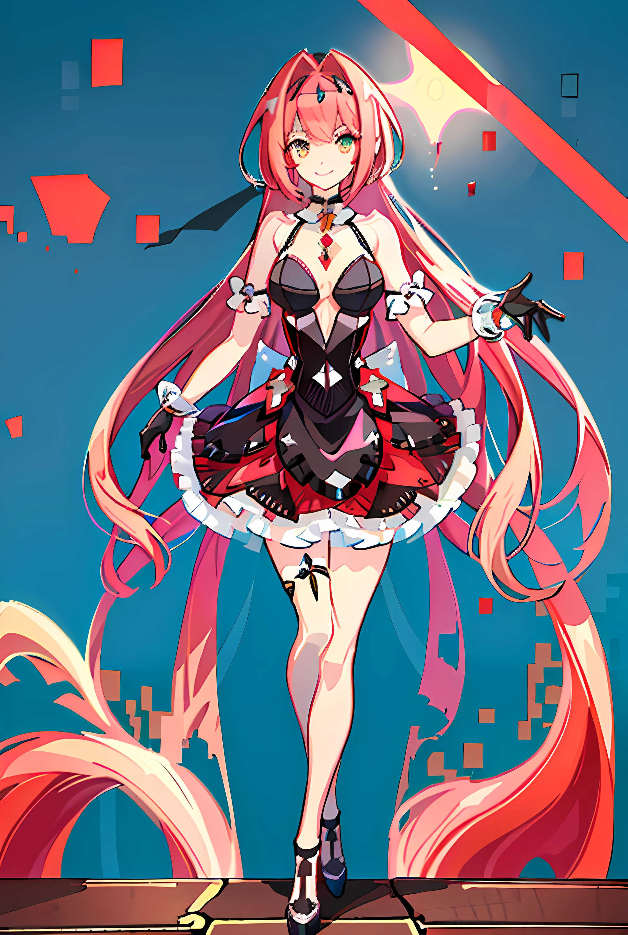 (woman in casual clothes, Vermilion hair, Red-haired、Bob Hair, emerald tiara, Cute face、Clear brown eyes、Anime style like Xenoblade、Clear image quality、top-quality、4K、8K)