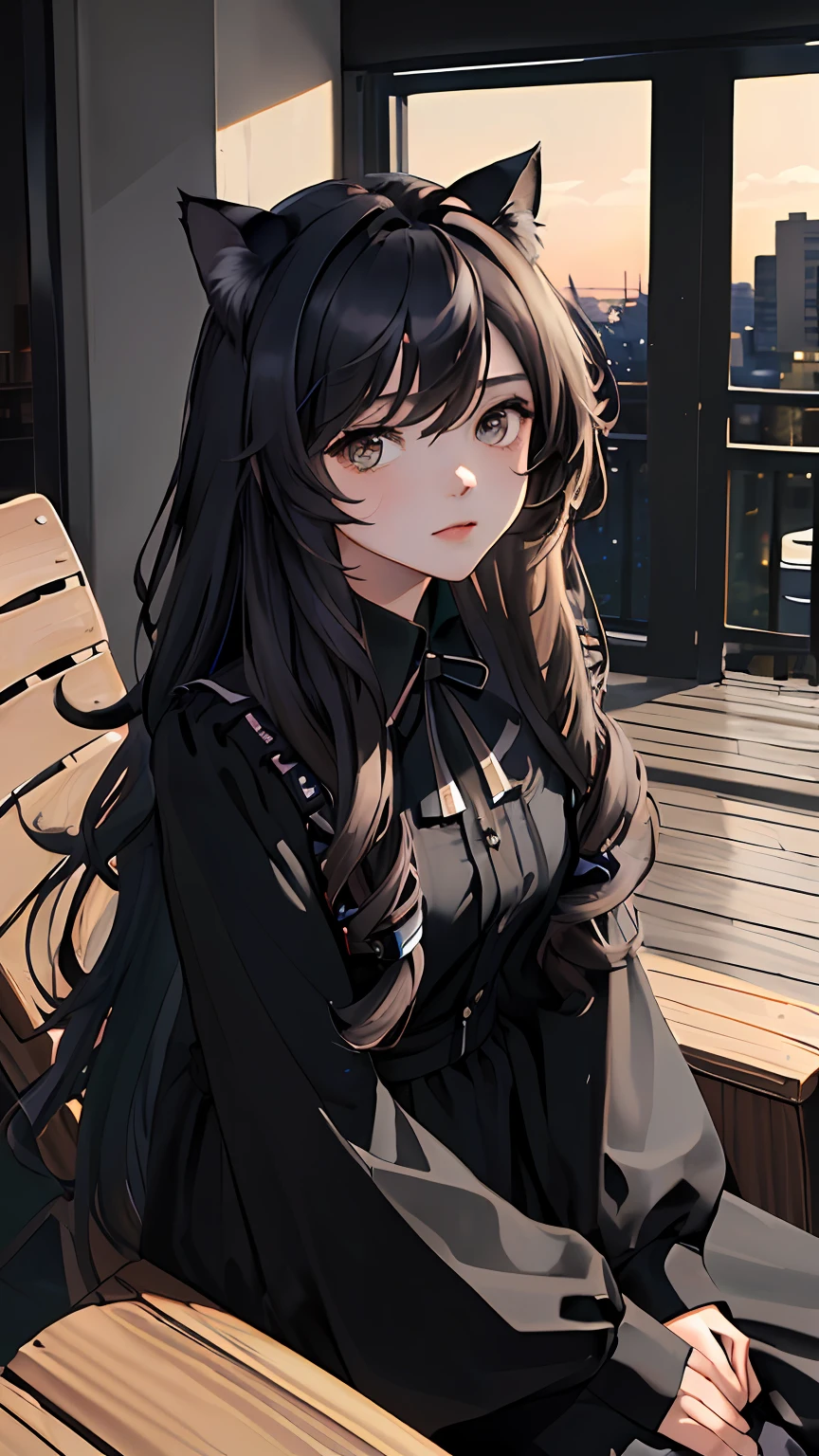 (masterpiece, best quality:1.4), 1girl, looking at viewer,
(wavy hair:0.8), long hair,
(on front), (cinematic:0.8), black theme, cat girl,
{upper body|cowboy shot},
{night|morning|dawn},
{indoors|outdoors},
{sitting|standing|ground},
