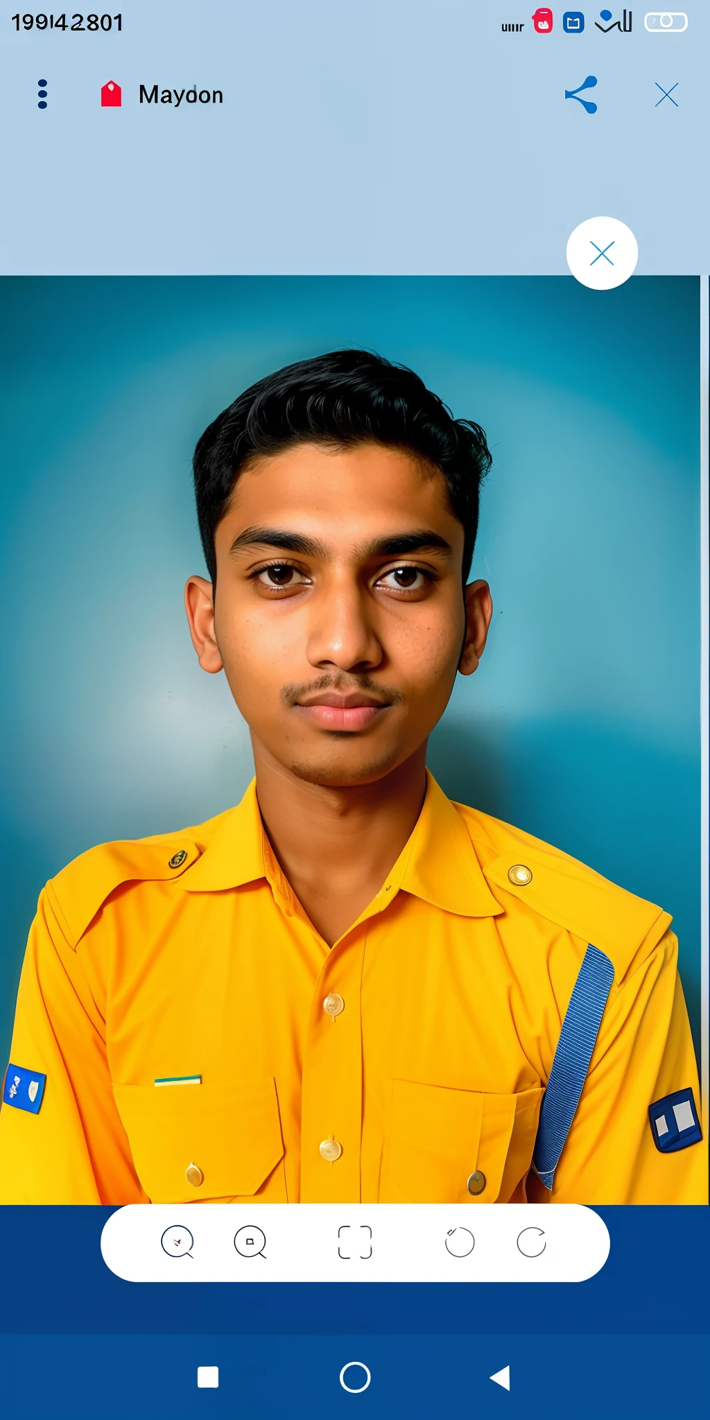 a close up of a person in a uniform on a cell phone, jayison devadas, around 1 9 , johnatan wayshak, student, portait photo profile picture, digital photograph, clean image, very clear picture, portait image, very clear image, vastayan, photoshopped, portrait n - 9, awarded photograph