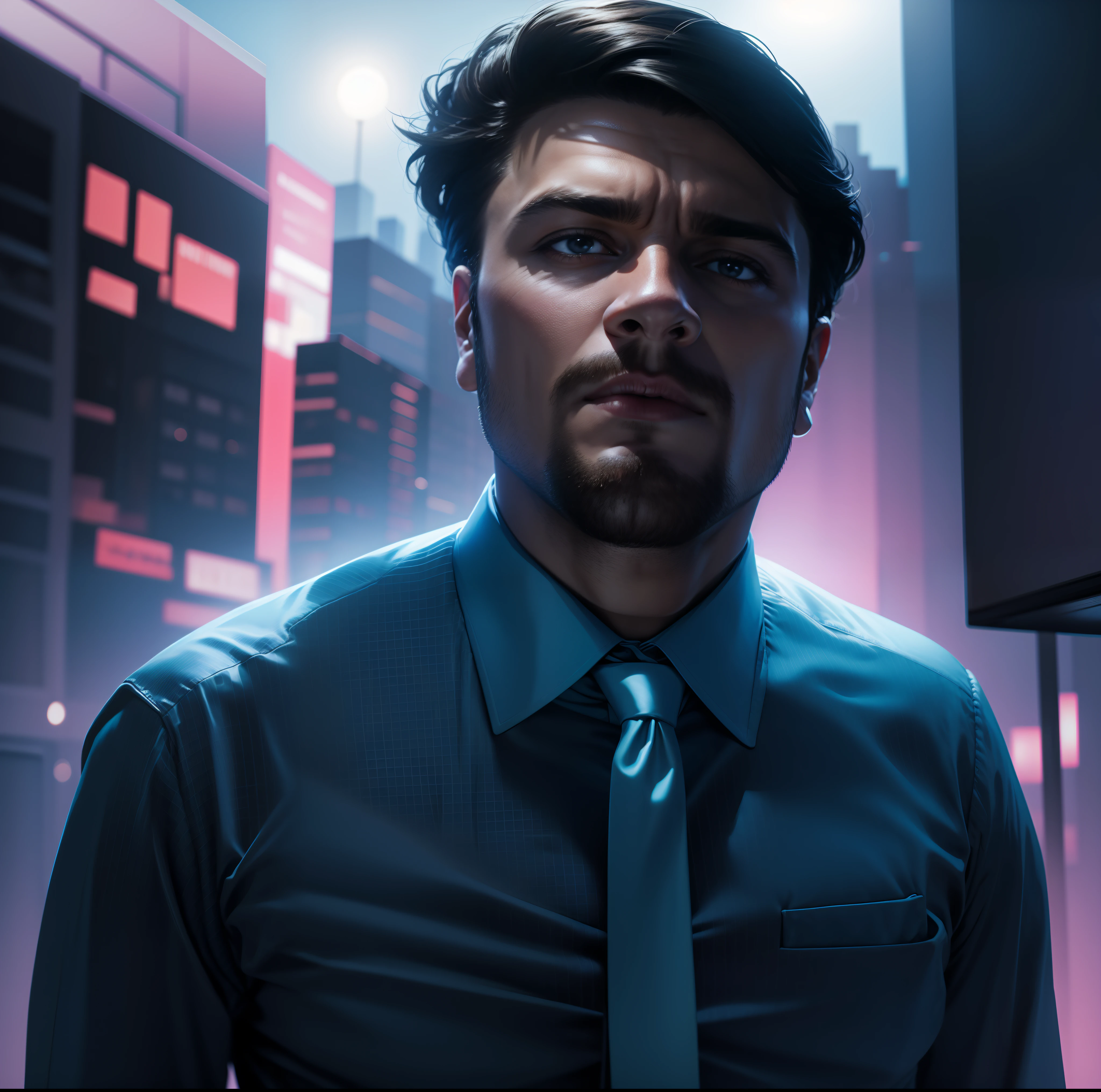 Change background, suit up like a Business man, background look like biggest office,  8k Ultra realistic, Don't change my face and