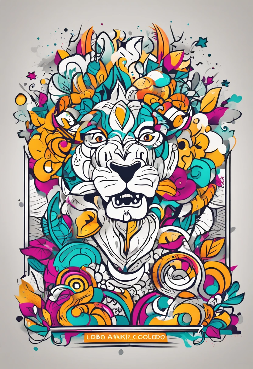lobo colorido motivacional