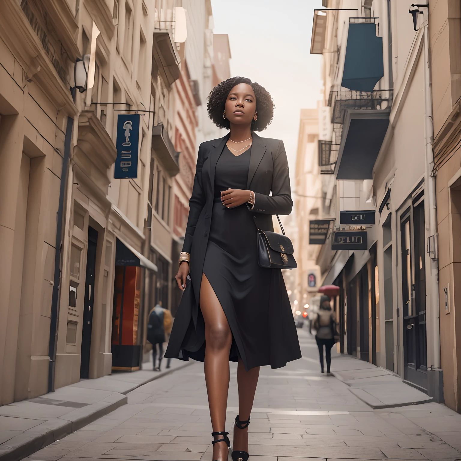 Beautiful woman, blacks、American Negro Spirituals, City Street, ultra resolution 8k