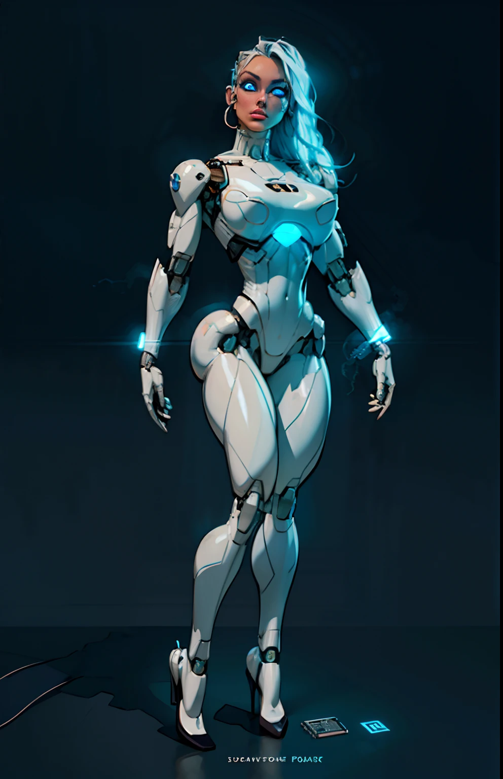 complex 3d render ultra detailed of a beautiful porcelain profile woman android face, cyborg, robotic parts, 150 mm, beautiful studio soft light, rim light, vibrant details, luxurious cyberpunk, lace, ((glowing blue eyes:1.5)), hyperrealistic, anatomical, facial muscles, cable electric wires, microchip, elegant, beautiful background, octane render, H. R. Giger style, 8k, best quality, masterpiece, illustration, an extremely delicate and beautiful, extremely detailed ,CG ,unity ,wallpaper, (realistic, photo-realistic:1.37),Amazing, finely detail, masterpiece,best quality,official art, extremely detailed CG unity 8k wallpaper, absurdres, incredibly absurdres, robot, silver halmet, full body