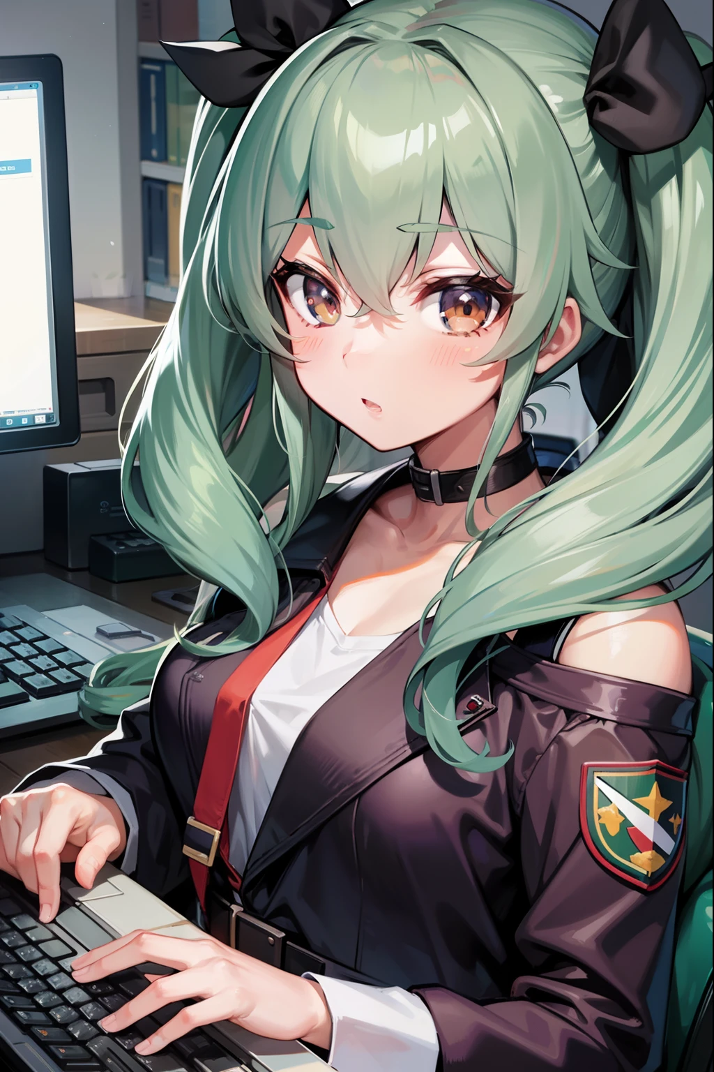 anchovy de girls und panzer hackeando no computador