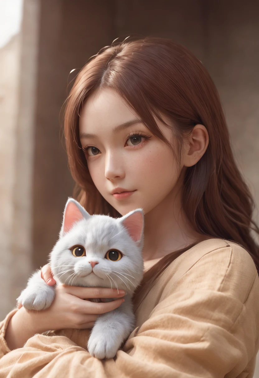 Chica de anime con muchos animales de peluche y un gato, LinDo arte Digital DetallaDo, por Ryan Yee, Beautiful artistic style, ADorable pintura Digital, Hermoso arte digital, lindas ilustraciones detalladas, digital anime illustration, Arte oficial de renderizado 3D, Arte oficial de alto detalle, official illustration of the character, Anime estilizado, Kawaii HQ render, Estilo de arte pokemon, lindas ilustraciones, fanart detallado