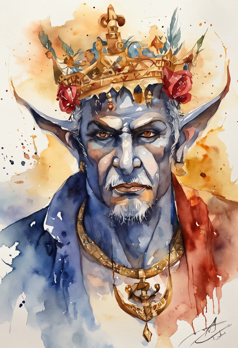A masterpiece a Demon lord Goldblum, Perfect body, perfect face, HD