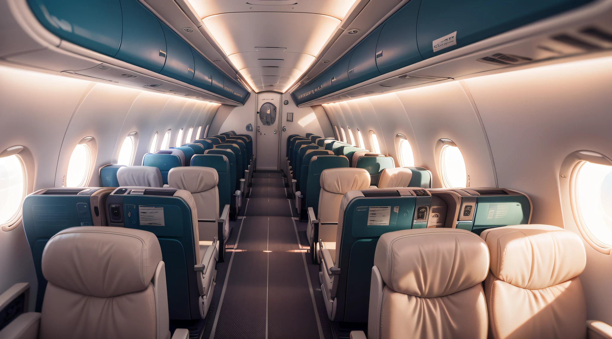 Interior of a commercial airplane, 8k, fundo escuro, highes definition