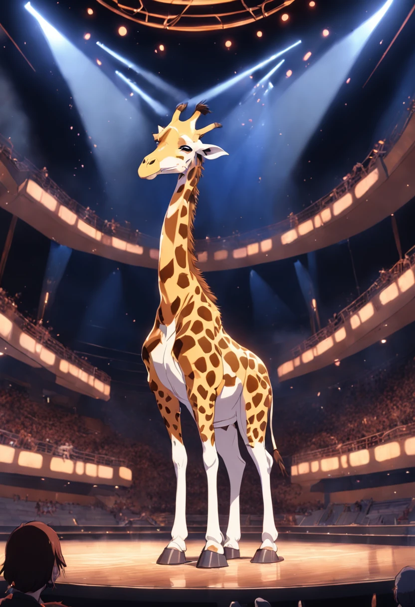 anthropomorphic cheetah with blue eyes and bright red fur.  wearing only a cute , behind him a huge pipe organ can be seen in a grand cathedral, very fuzzy cheetah