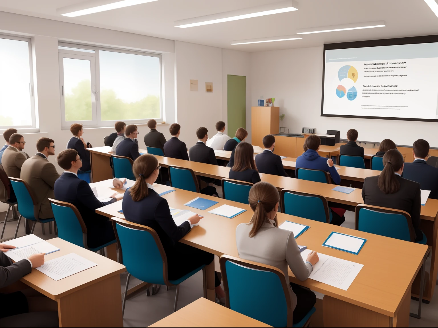 psychology study in university, Chemnitz, university setting, college setting, europe, germany, saxony, seminar, lecture, 2d illustration