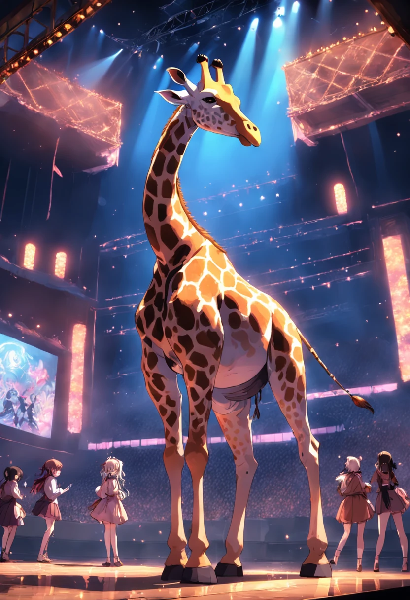A masterpiece Jiraffe Rock Star on a stage, HD