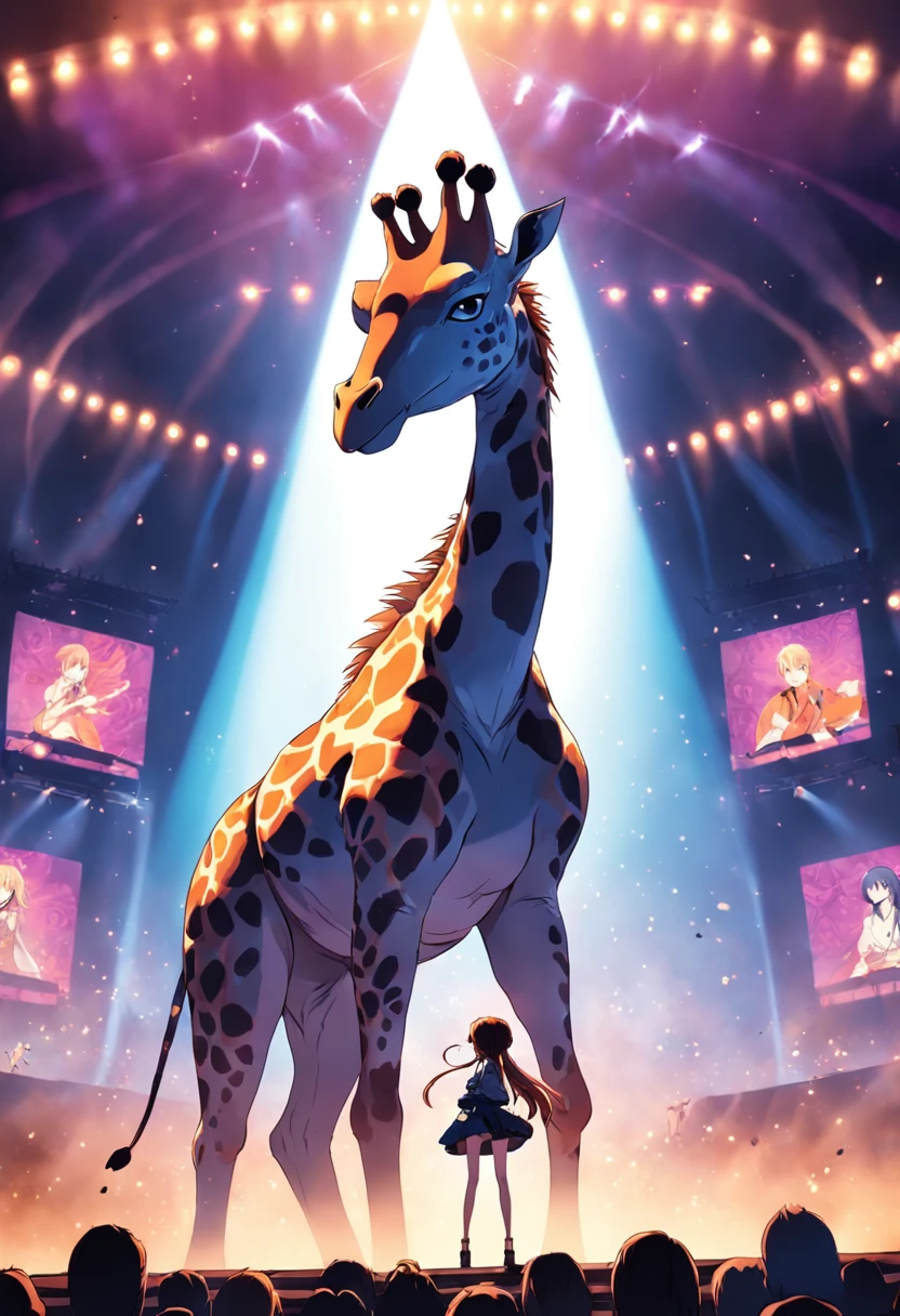 A masterpiece Jiraffe Rock Star on a stage, HD
