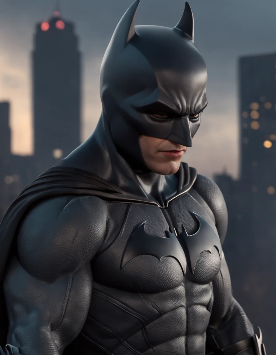 A batman on top of a gotham skyscraper, cena de filme 8k tema escuro, ::n_ desenho, Imperfection, baixa qualidade, boneco, jogo, anime, texto, assinatura