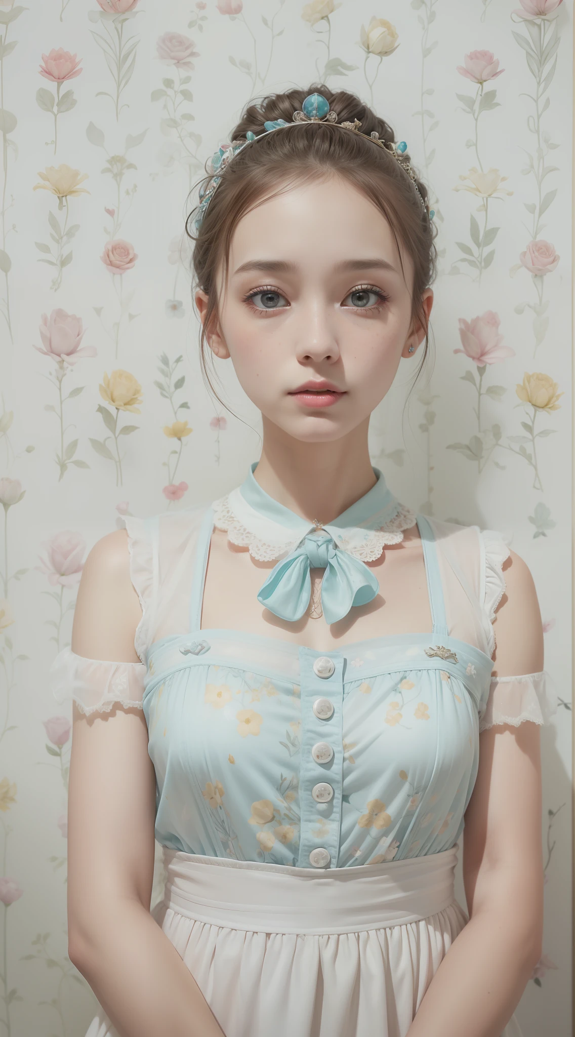 girl with(Solo)、Photo、Fantastical、(Loretta Luxe:1.3)、PastelColors:0.6、hitornfreckles、surrealism:1.1、highcontrast、ultra-detailliert、8K、