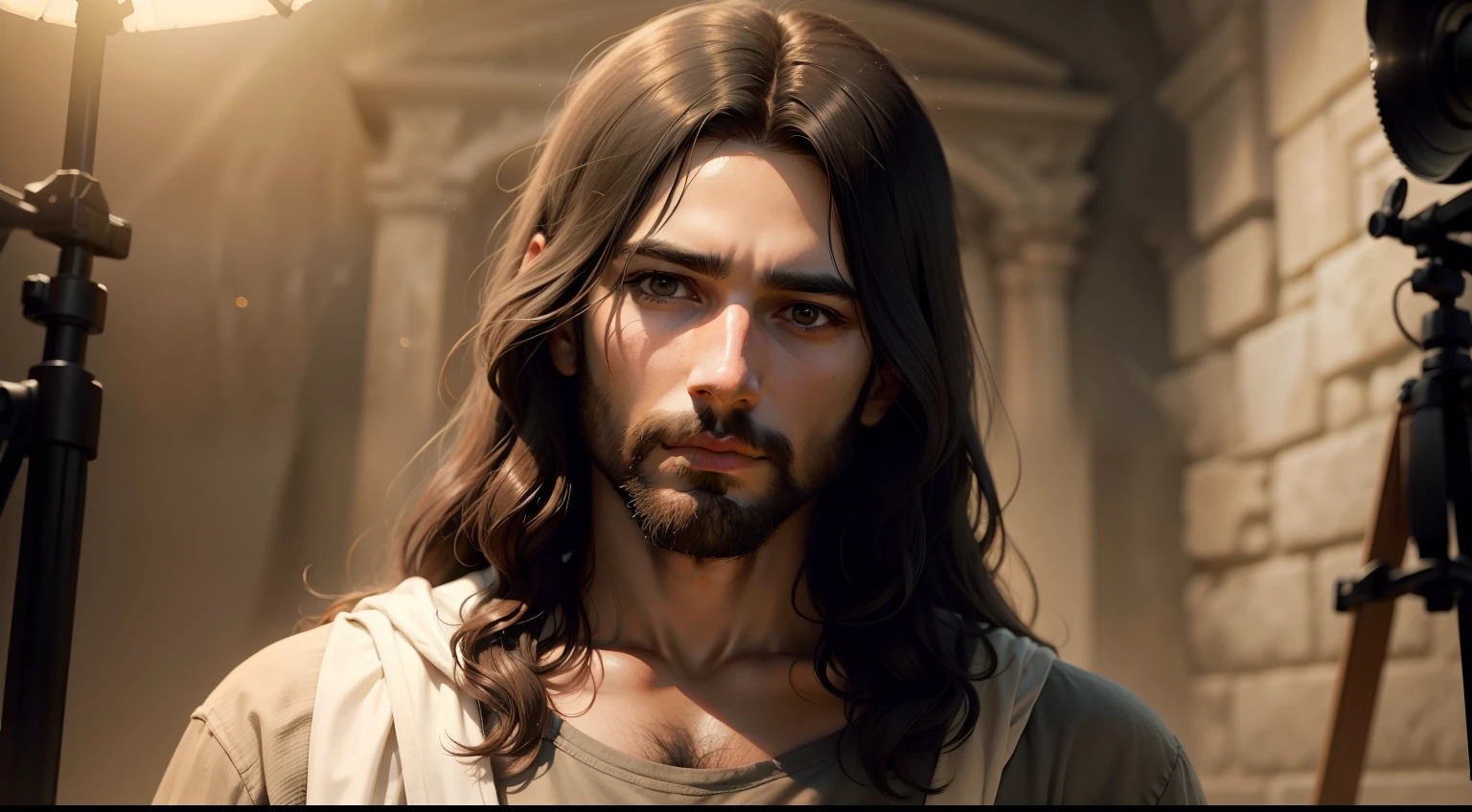 "Develop an artistic representation of Jesus Christ that is respectful, sensitive and suitable for use in a YouTube video.