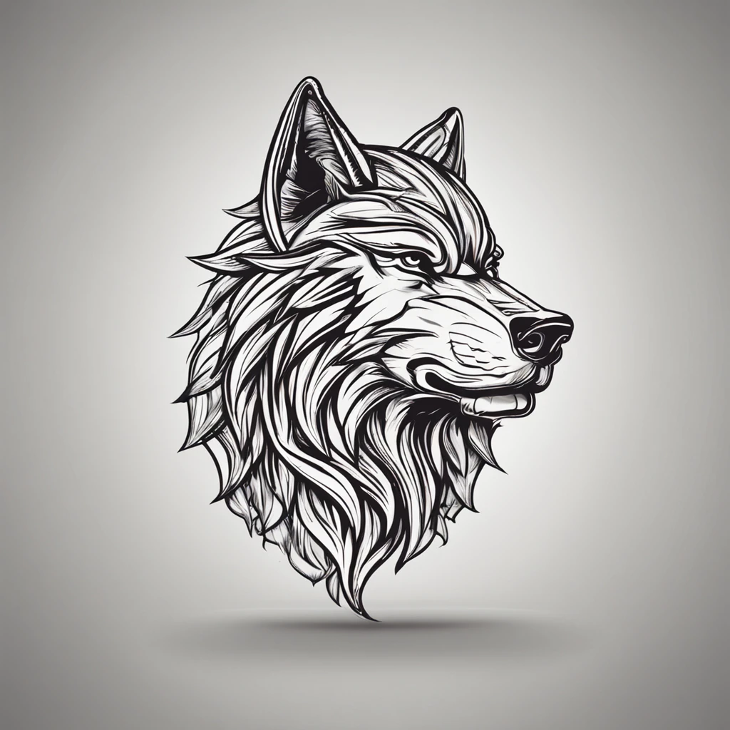 um logotipo em formato de lobo vector 2d