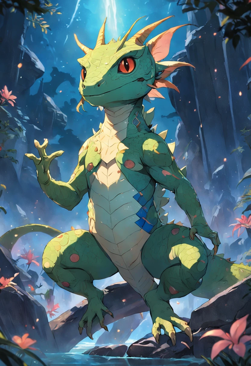 Adnoartina, religious deity who exists in Australia and takes the form of a gecko lizard, Masterpiece, best quality