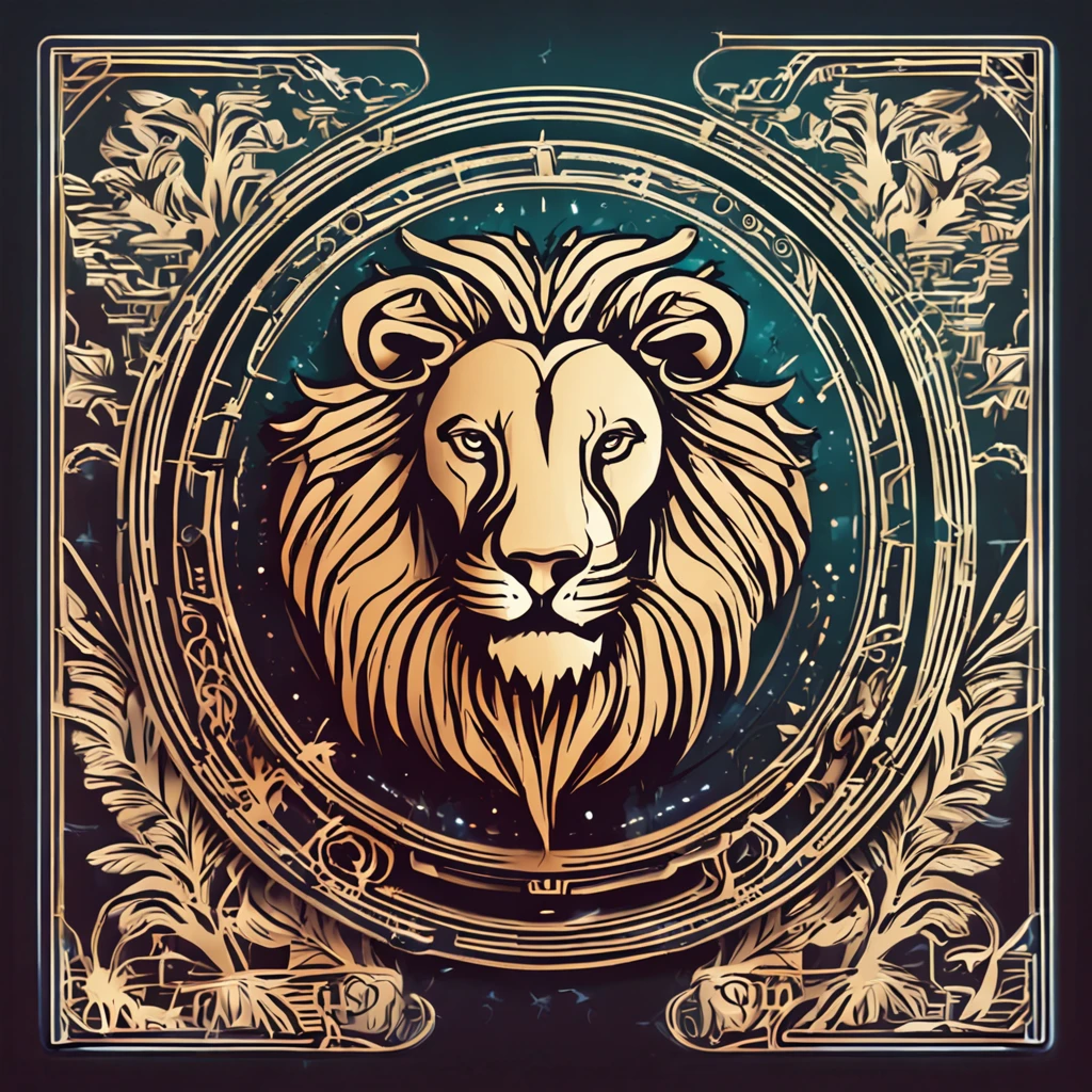 a minimalistic lion logo vector